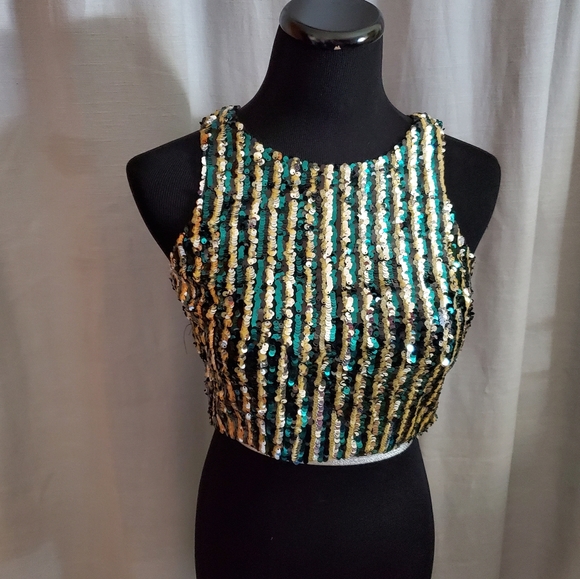 Tularosa Tops - HP🎉 Tularosa Sleeveless Sequin Crop Top